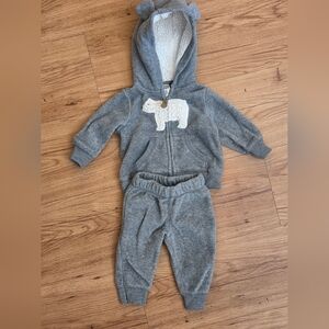 Carter's Gray Bear Sweatpants & Hoodie Set